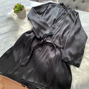 Black silk robe